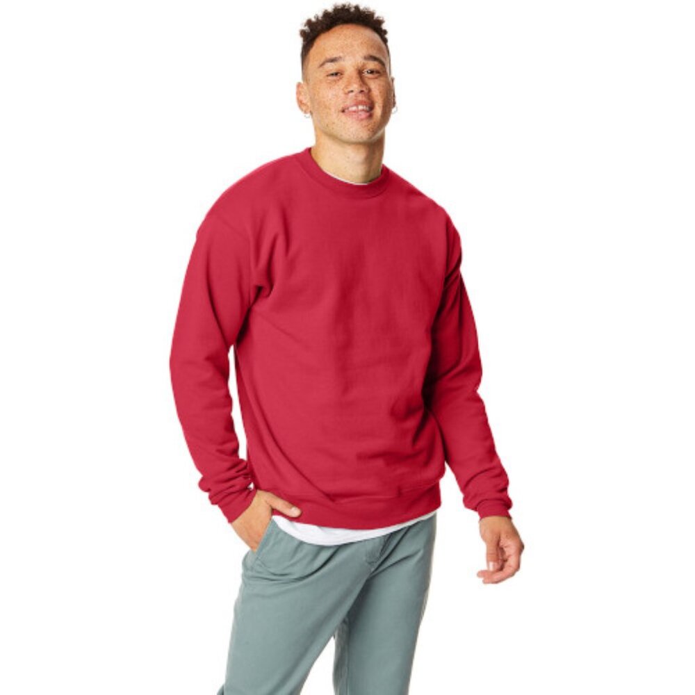 Hanes 7.8 oz. EcoSmart® 50/50 Fleece Crew - P1607 - Deep Red